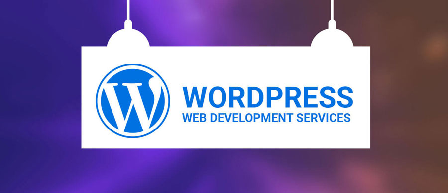 wordpress development banner with e2s infotech logo